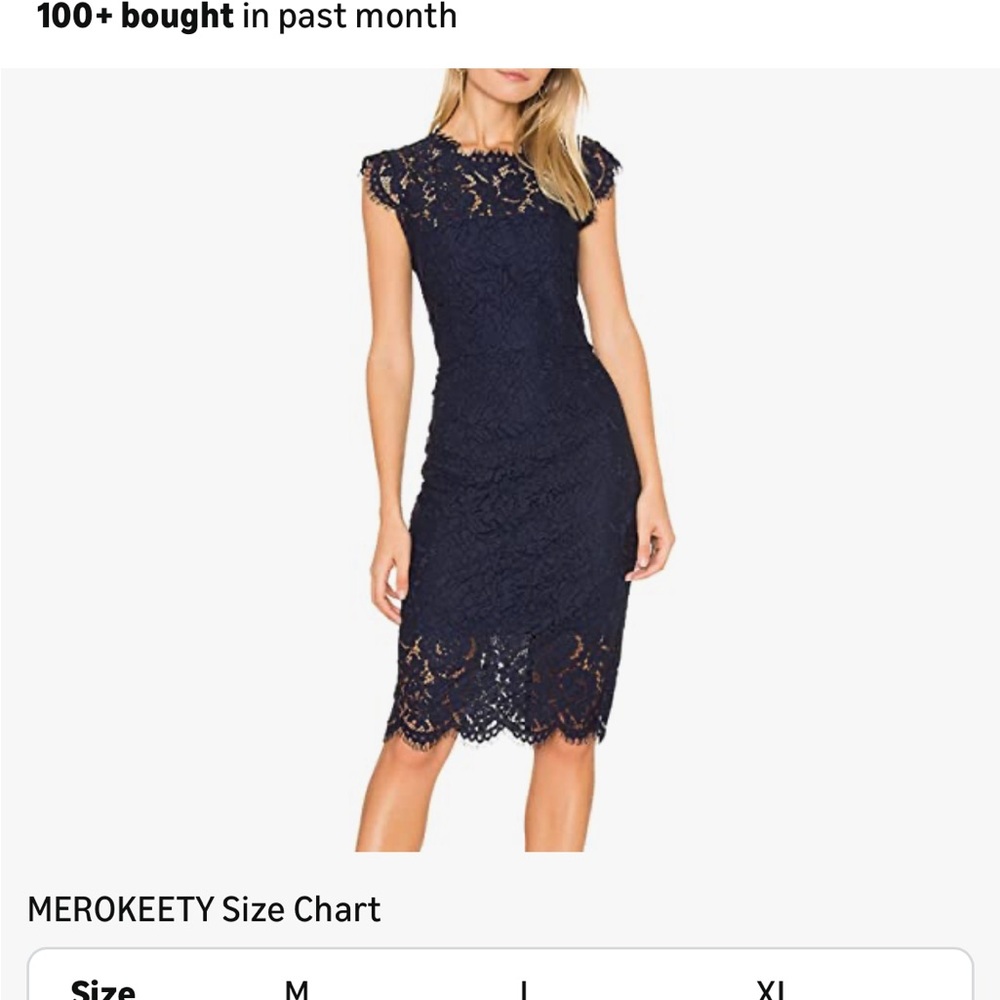Chic Navy Lace Midi Dress